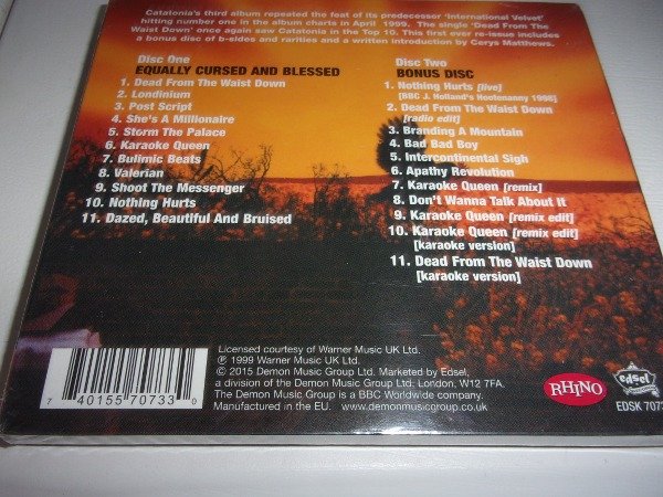 Producto - 2 CDS CATATONIA EQUALLY CURSED AND BLESSED NUEVO DELUXE EUROPA 44A INDIE ROCK - 1