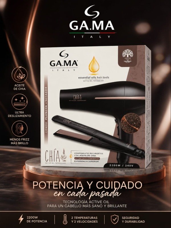 Producto - COMBO GA.MA CHIA PLANCHA + SECADOR