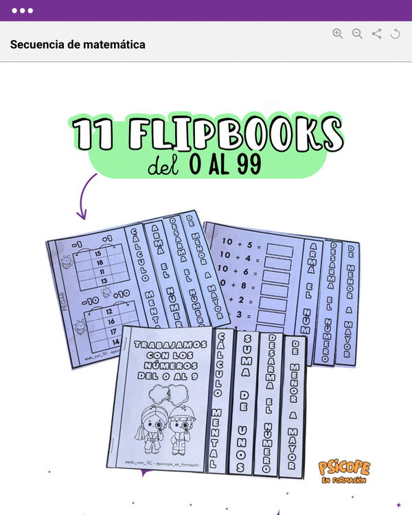 Producto - 11 FLIPBOOKS PARA DOMINAR LOS NÚMEROS DEL 0 AL 99