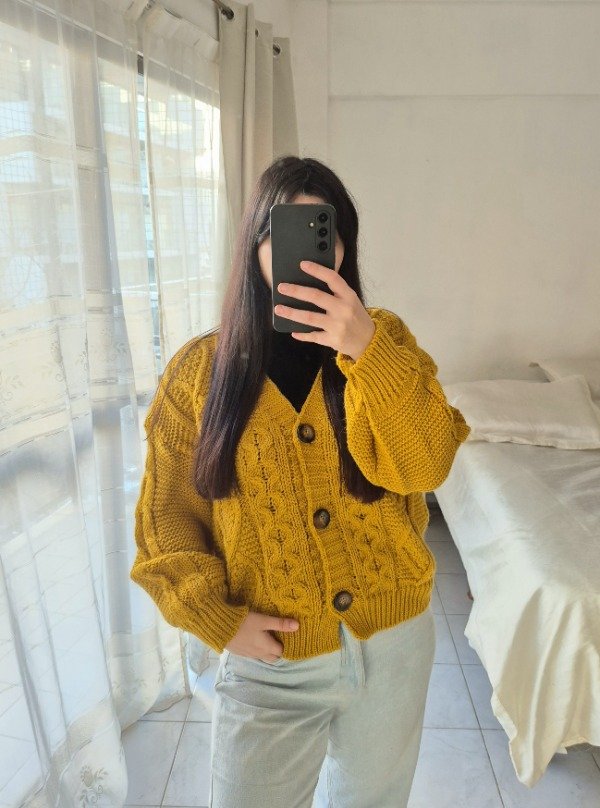 Producto - Cardigan Lana Mostaza