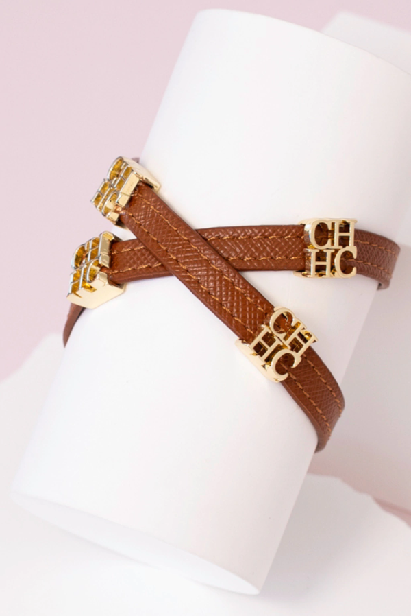 Producto - Pulsera Carolina marrón en cuero pu y acero