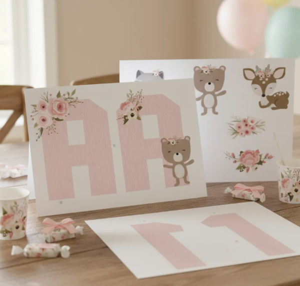 Producto - Kit Imprimible Letras 3D Editables Animales del Bosque Encantado