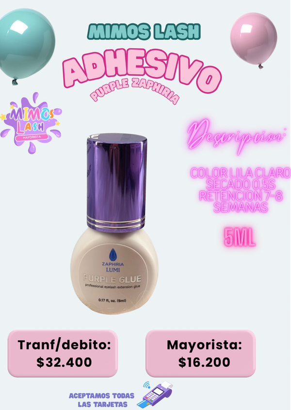 Producto - Pegamento Adhesivo purple zaphiria 5Ml