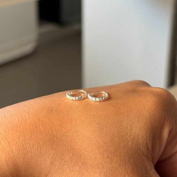 Producto - ARGOLLA INDIVIDUAL -PLATA 925- 7 STRASS NARIZ