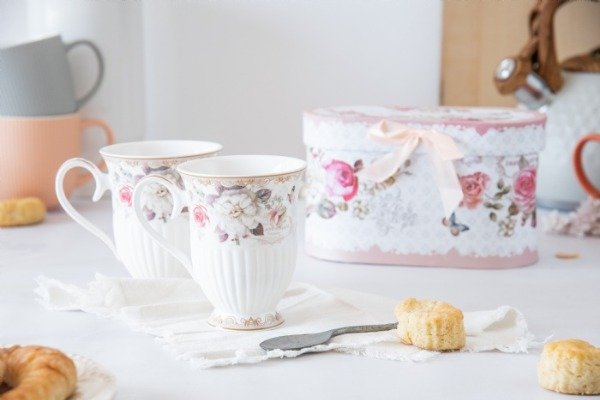 Producto - Set 2 Mug en caja de regalo. Flower