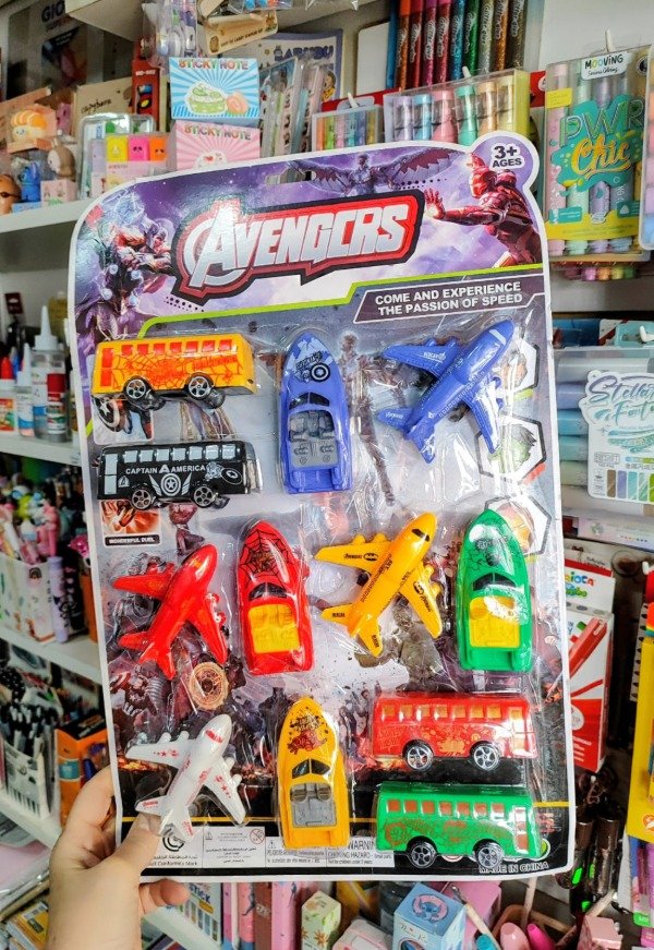 Producto - Set Vehiculos Autos Superhéroes Avengers x 12 - 0