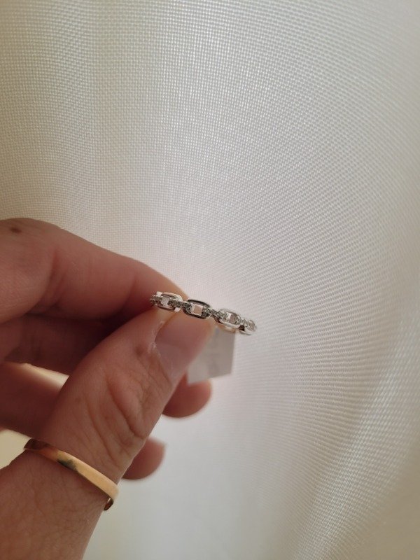 Producto - Anillo simil cadena con cúbics blancos Plata 925 - 1