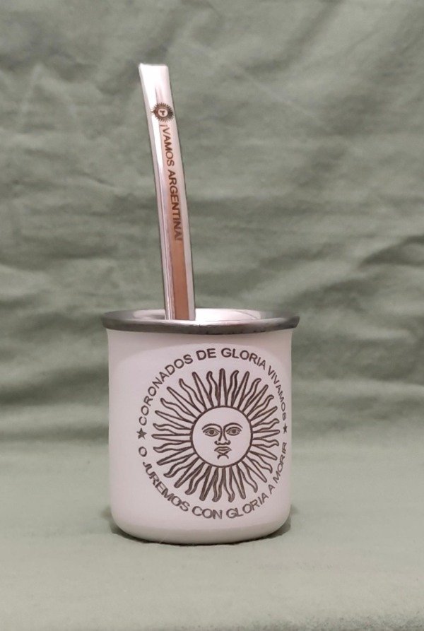 Producto - MATE SOL DE MAYO + BOMBILLA GRABADA