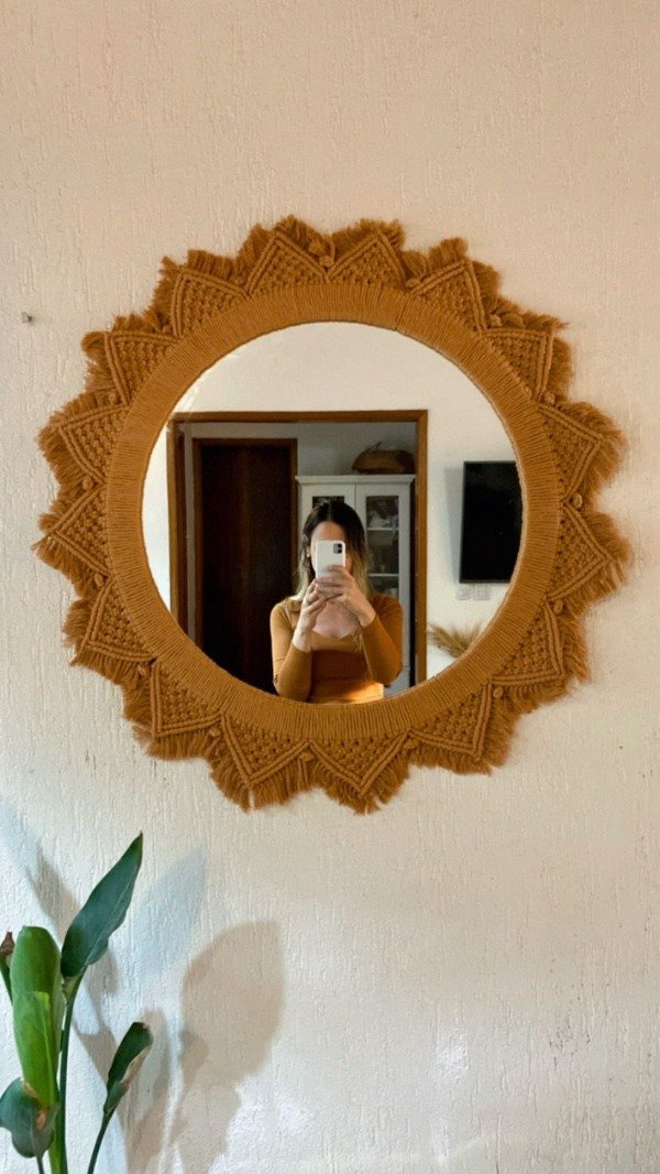 Producto - Espejo macrame XL (camel)