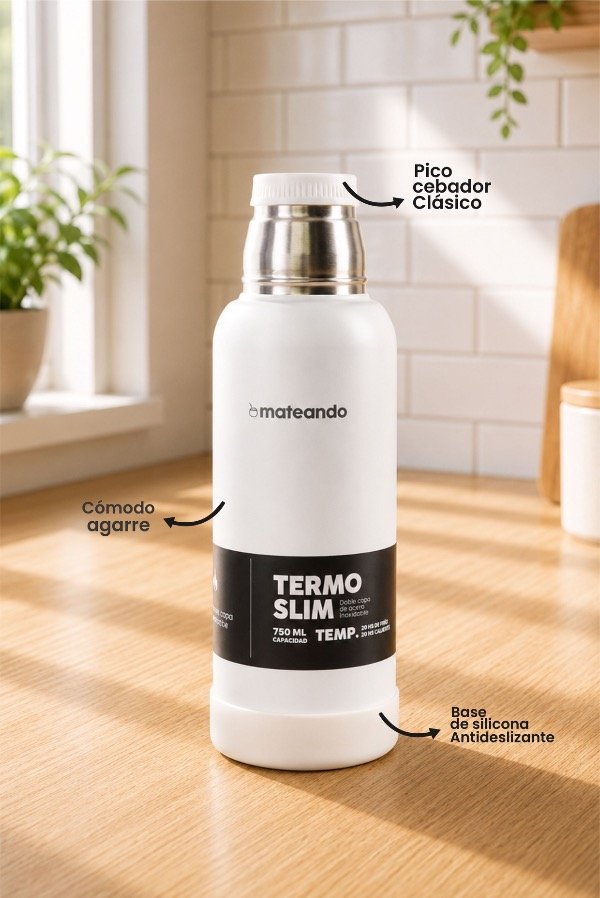 Producto - TERMO MATEANDO SLIM 750 ML. - BLANCO