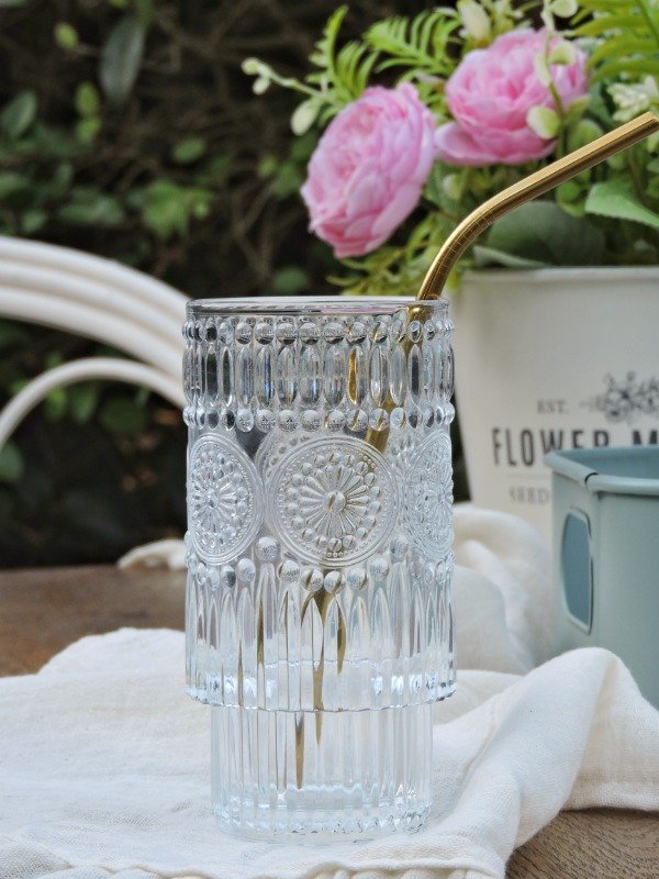 Producto - Vaso de vidrio labrado GRECIA con base