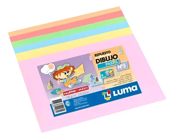 Producto - UT12023 REPUESTO DE DIBUJO LUMA N5 PASTEL X6 HOJAS