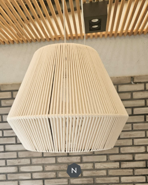 Producto - Lámpara colgante diamante - Hilo de algodón beige