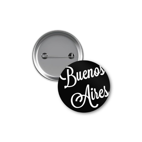 Producto - Pin Botón BUENOS AIRES CURSIVA NEGRO
