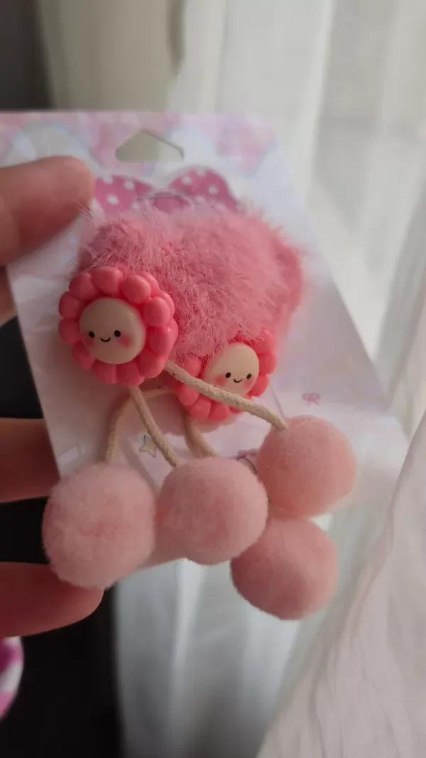 Producto - Chuflos flores y pompones en 3 colores por par - 1