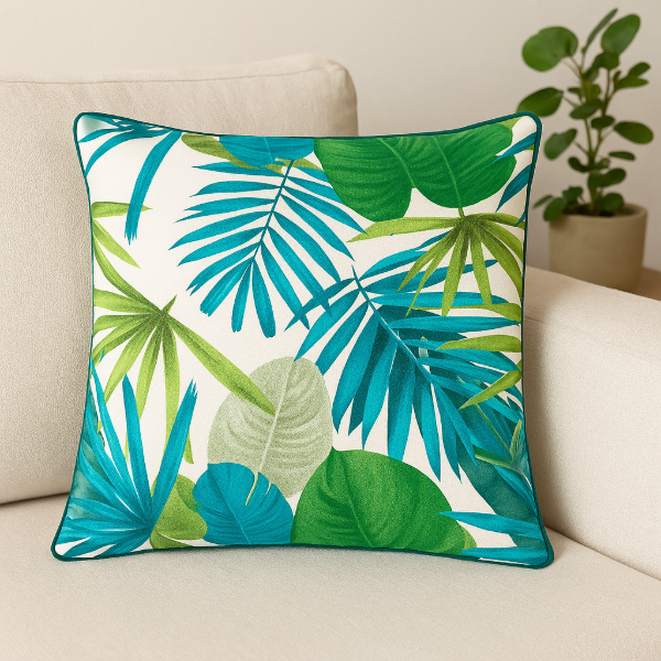 Producto - Funda de almohadón estampado tropical