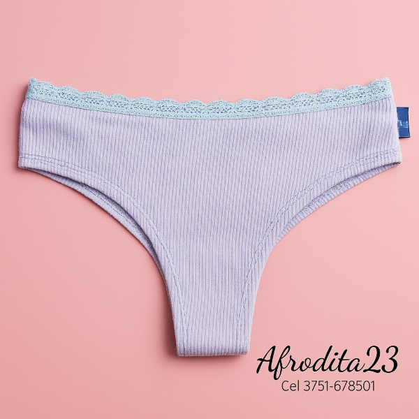 Producto - Bombacha cola de tela doble en morley Tostado y Lila Talle -2-3-4 Cod A5-56