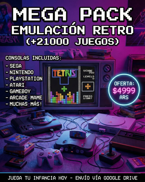 Producto - N55: PACK EMULACION RETRO, +21000 JUEGOS (+150GB)!