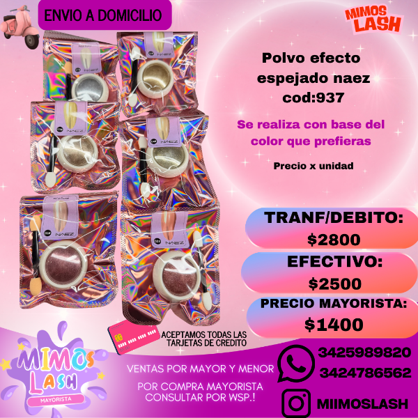 Producto - Polvo efecto espejado Naez cod: 937