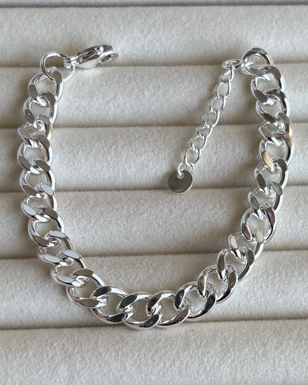 Producto - Pulsera punto grumet 8mm de acero blanco 17-20cm