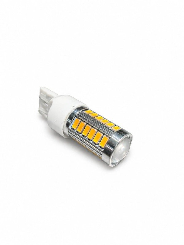 Producto - T20 LED 33 SMD CON LUPA 2 POLOS AMBAR ALTA POTENCIA LED7443A