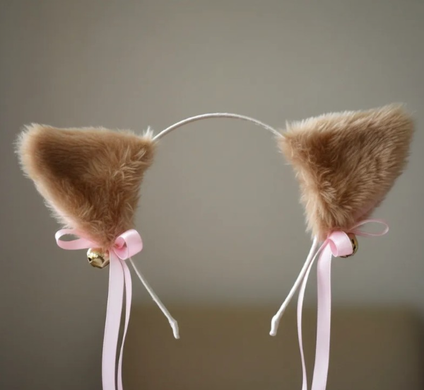 Producto - vincha neko cascabel color beige o marron