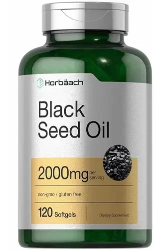 Producto - Horbäach - Black Seed Oil 2000mg (por servicio) x120 softgels
