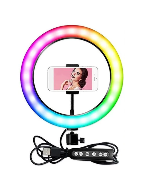 Producto - Aro de luz 30cm RGB con soporte para el celular