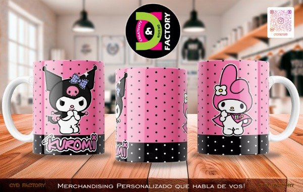 Producto - Taza Cartoon - Hello Kitty - Kuromi - TZ-RT-BL-11OZ-468-CTN-HK