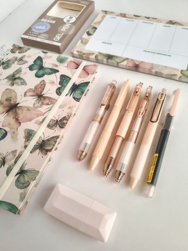 Producto - Combo cuaderno + organizador semanal + accesorios - Beige - 3