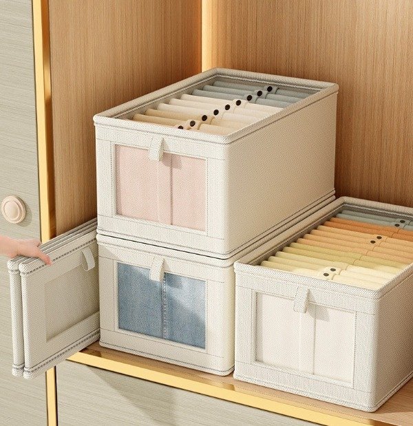 Producto - Cesto Lino con Visor y Tapa