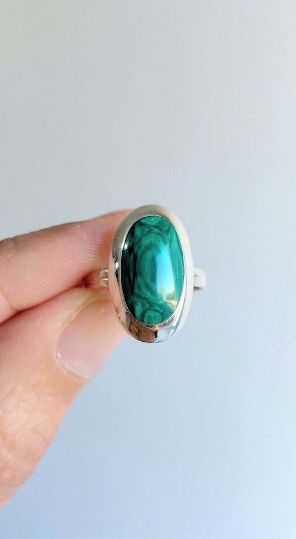 Producto - Anillo de Plata con Piedra Ovalada Varios Colores - 4