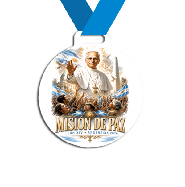 Producto - Medalla Plastica Personalizada visita Papa León XIV #31 - 12