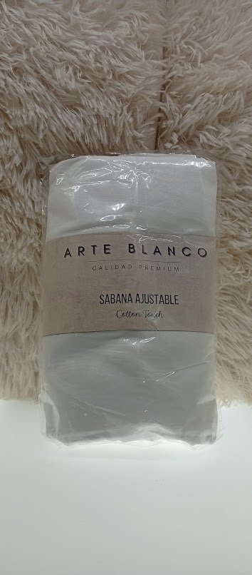 Producto - SÁBANA AJUSTABLE ARTE BLANCO - 1 plaza y media