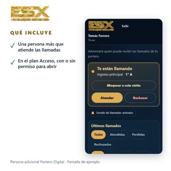 Producto - Persona adicional Portero Digital - Casa u Oficina (mensual) - 2