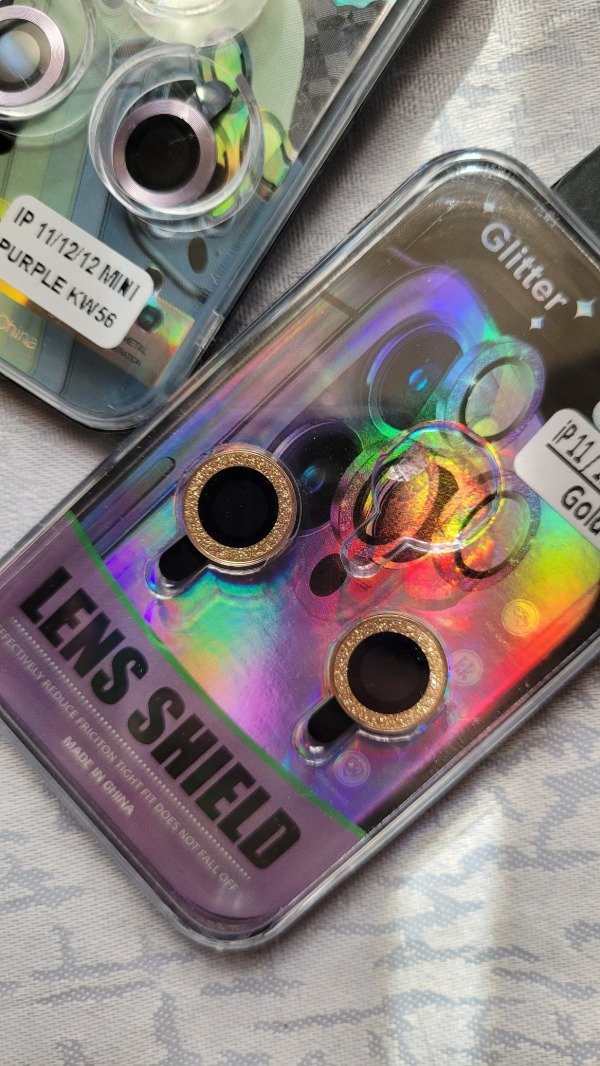 Producto - Iph 11 / iph 12 y iph 12 mini protector de camara brillo dorado