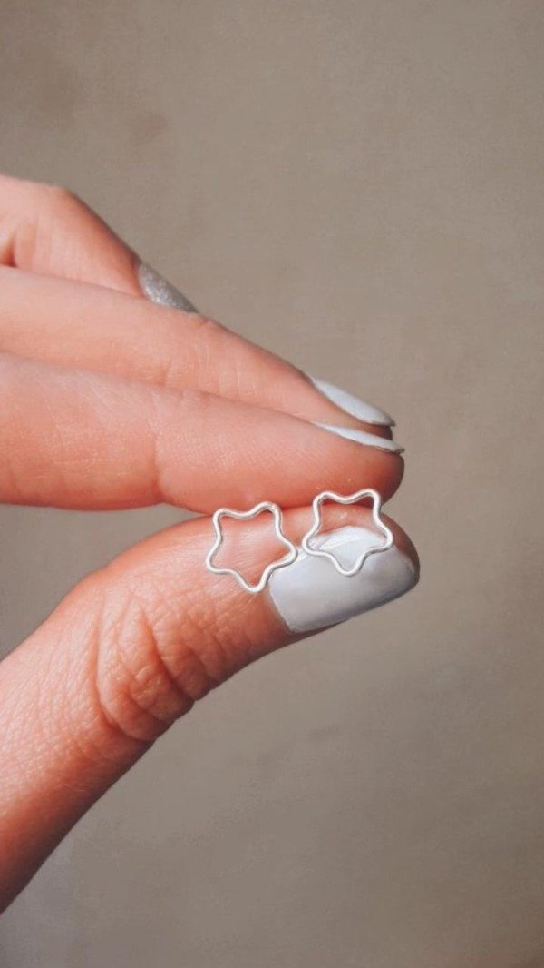 Producto - Aros de Plata Estrellas Contorno (por par)