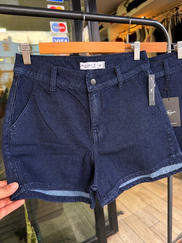 Producto - Short rígido /cintura alta /azul
