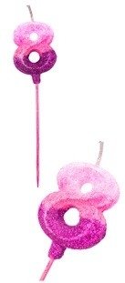Producto - Vela Gibreada Degrade Rosa Número 8