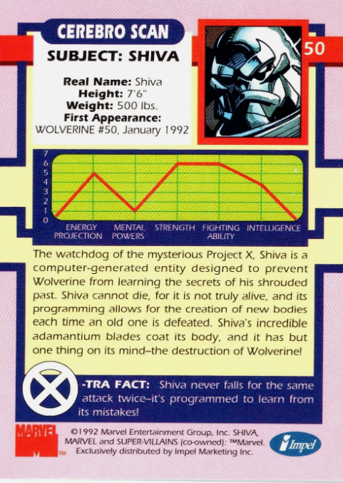 Producto - 1992 Impel The Uncanny X-Men  #50 - Shiva - 1