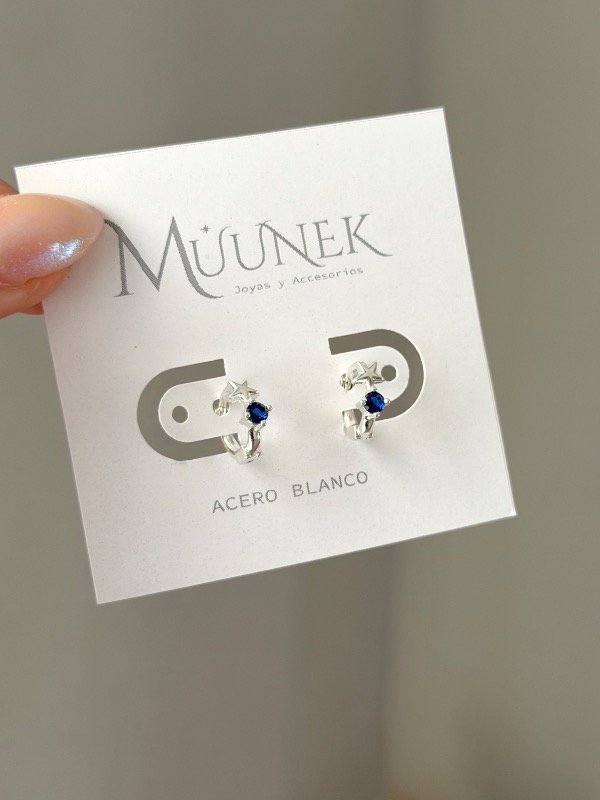 Producto - Aros cubano italiano star blue - 0
