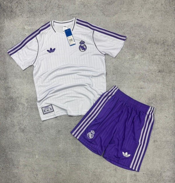 Producto - Conjunto Camiseta Real Madrid Entrenamiento Importado Blanco Violeta