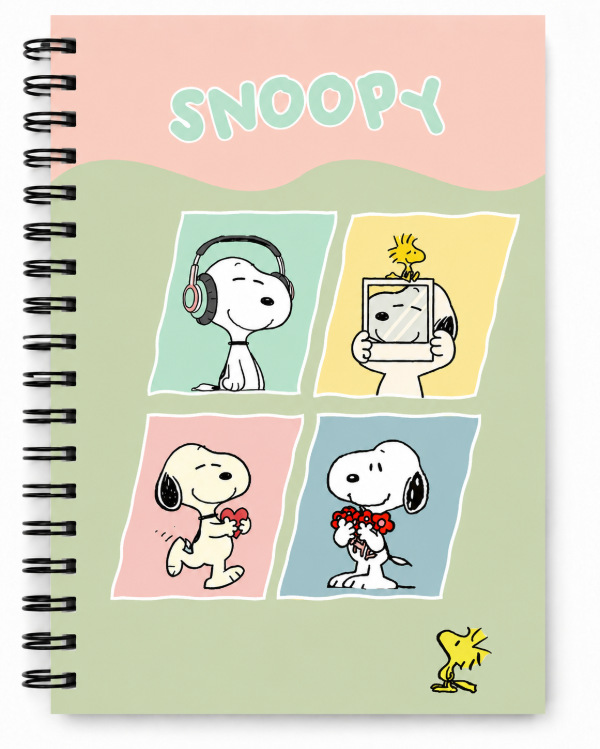 Producto - Cuaderno Snoopy Verde y Rosa