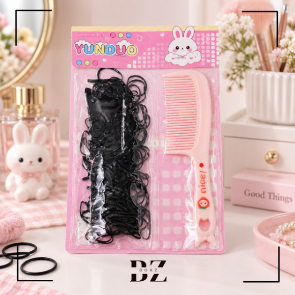 Producto - TERMINAL TRENZA Y PEINE X CARD NEGRO Y BLA Y NEGRO - 2142-3 - 2