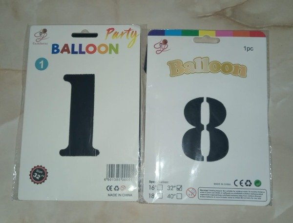Producto - Número "18" grande 82cm negro
