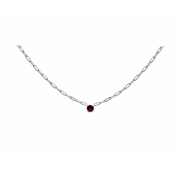 Producto - Colgante punto de luz con cadena gruesa en plata granate