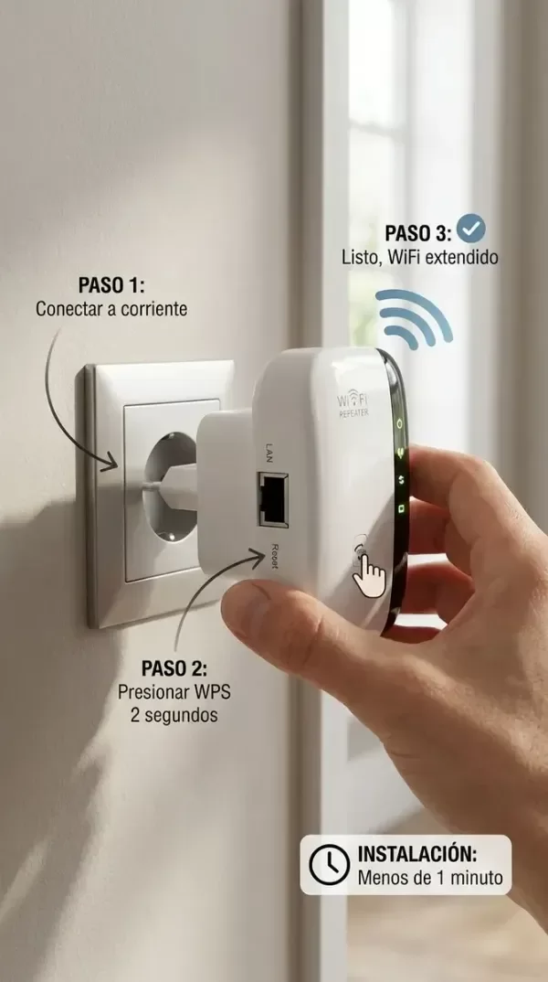 Producto - Repetidor Wifi Inalámbrico 300mbps Para Hogar Oficina - 3