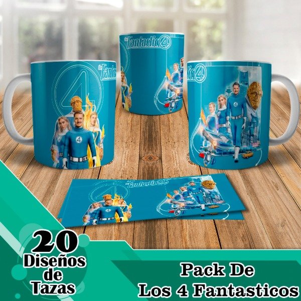Producto - Diseños Digitales / Plantillas Para Tazas De Los 4 Fantasticos