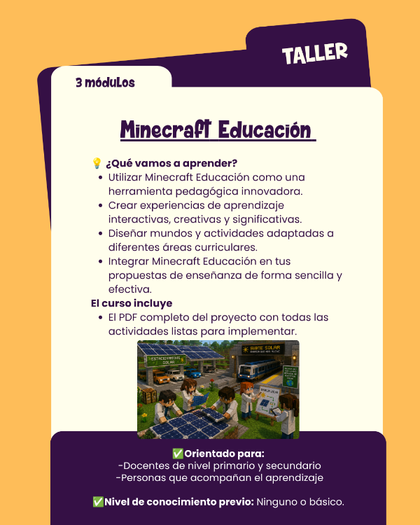 Producto - CURSO DE MINECRAFT EDUCACIÓN