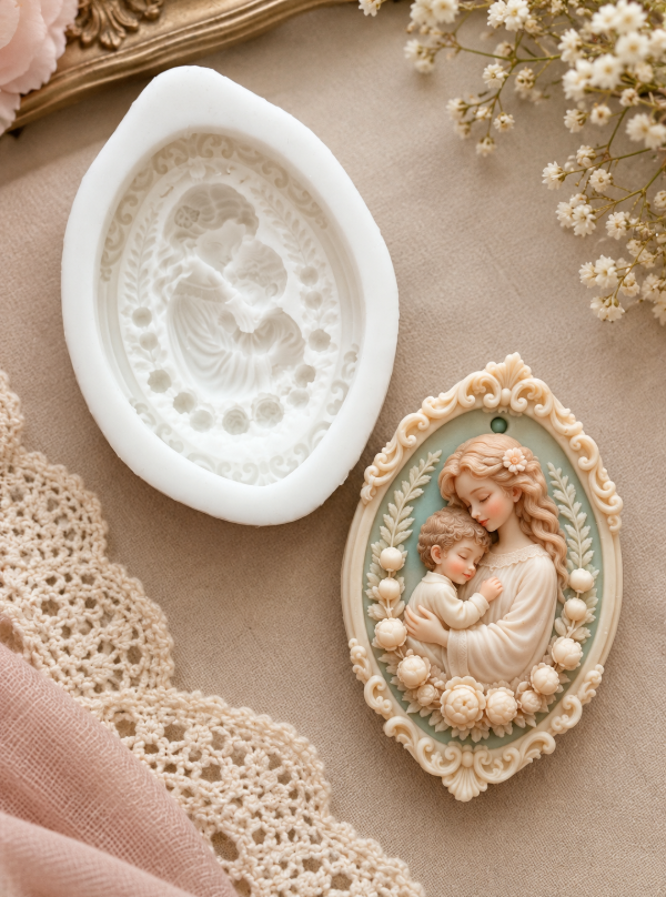 Producto - Molde silicona Tag vintage mamá e hijo - 2